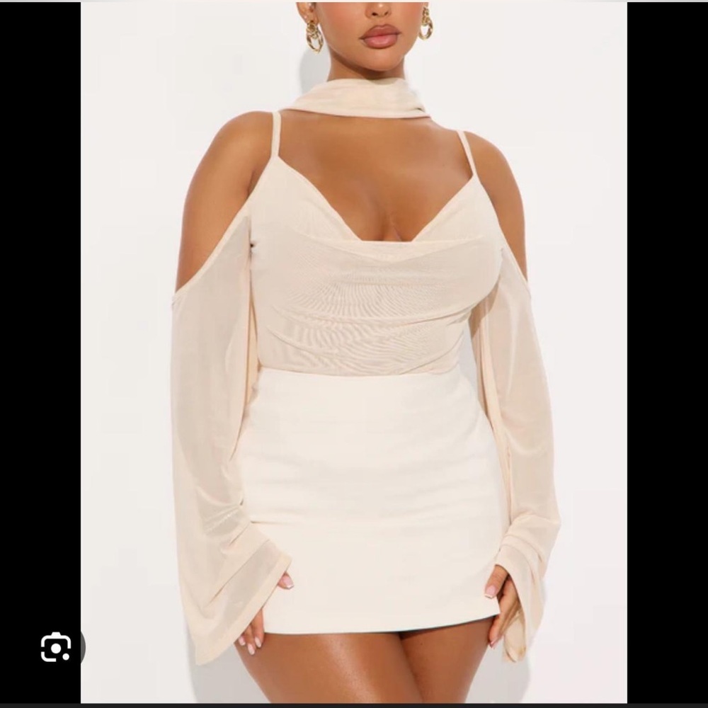 Fashion Nova Cream Draped top